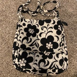 Black/White Vera Bradley Messenger Bag Purse